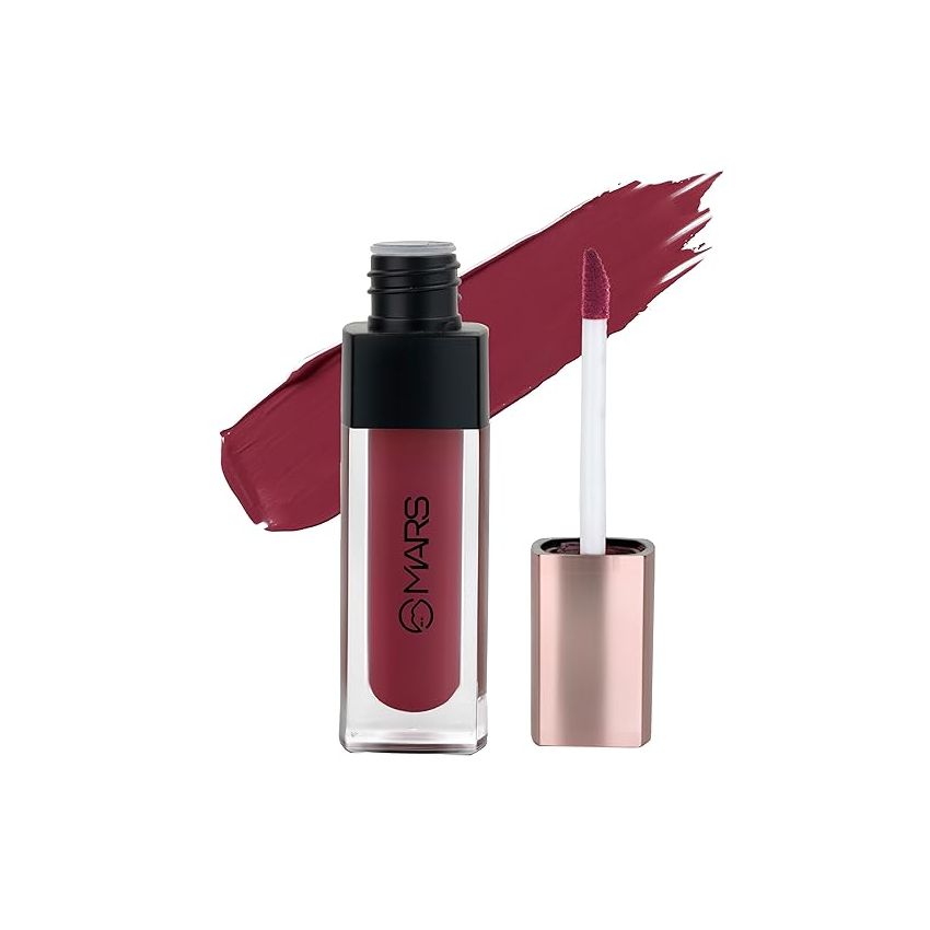MARS Popstar Non-Drying Liquid Mousse Lipstick for Women with Matte Finish | Lightweight and Non-Sticky Formula | Up to 12 Hour Long Lasting | Transferproof & Waterproof | 6.0ml | (17-Gilded)