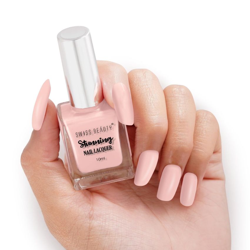 Swiss Beauty Stunning Nail Lacquer | Chip Resistant, Quick drying nail paint | Highly Pigmented with high shine Nail polish | Shade - Giza Sand, 10gm