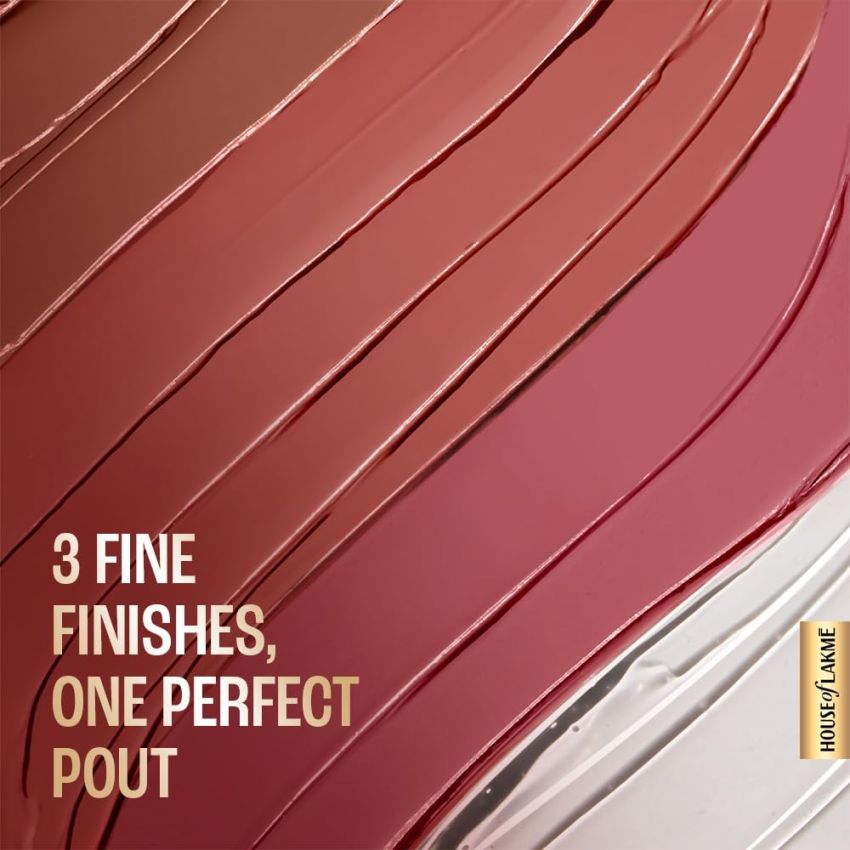 LAKMÉ Ultimate Glam 4-in-1 Lip Stack - 3 Matte, 1 Gloss - Nice Nudes 4ml
