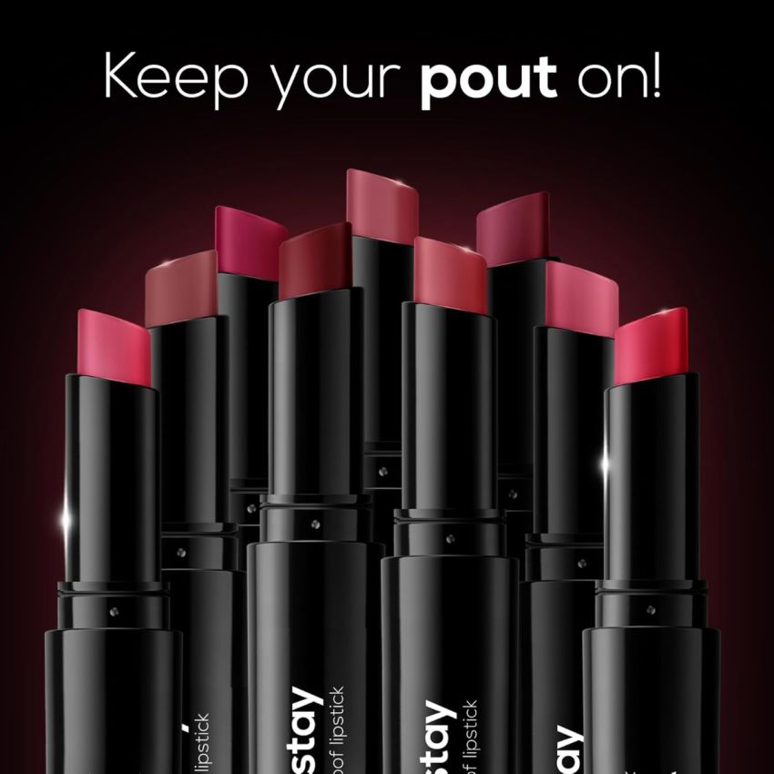 RENEE Poutstay Transfer Proof Lipstick, Smudgeproof & Transferproof, Long Lasting Matte Finish, Easy Glide Application, Infused with Hyaluronic acid, Vitamin E & SPF 20, Eli, 2 Gm