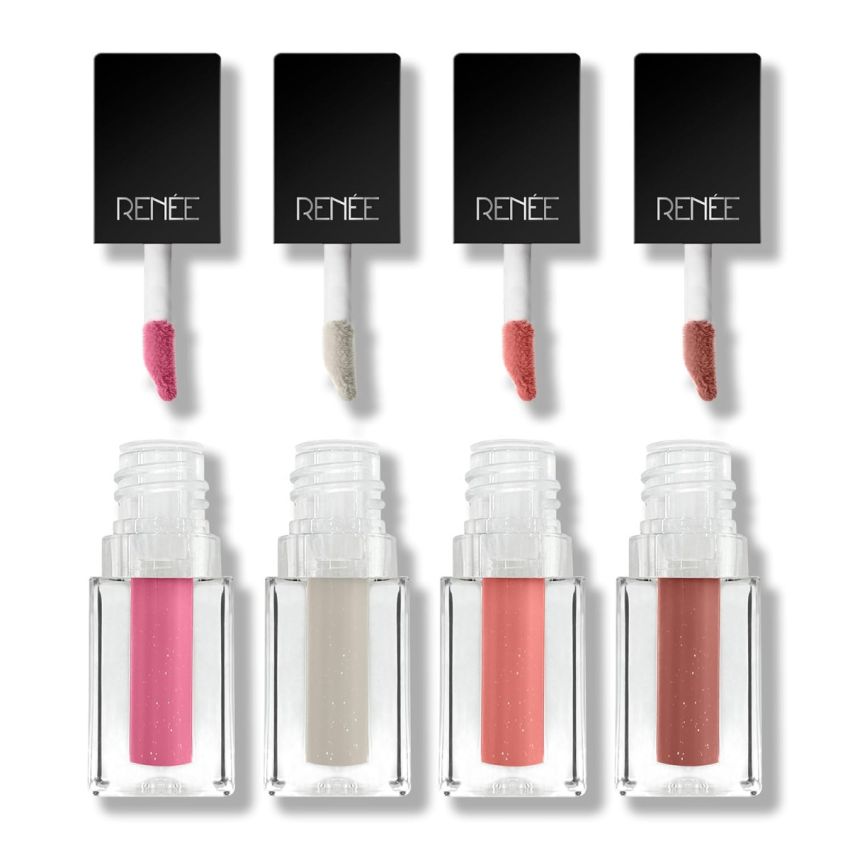 RENEE See Me Shine Minis Gloss Party Lip Gloss Combo 1ml Each, Non Sticky & Non Drying Formula, Long Lasting Moisturizing Effect, Compact and Easy to Carry