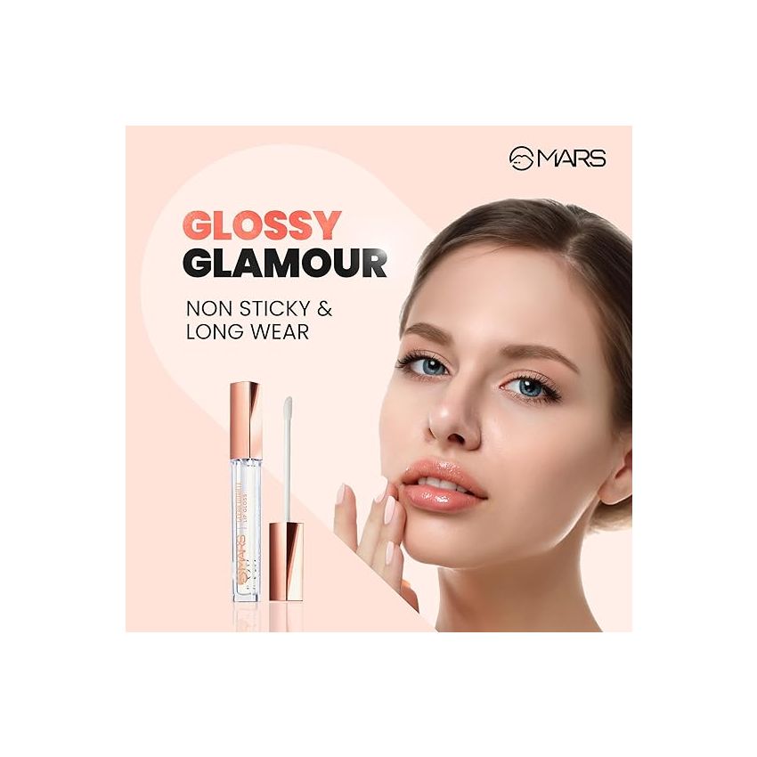 MARS Clear Quartz Lip Gloss for Women | Hydrating & High Shine | Lightweight Weight & Comfortable Lipgloss (3.0 ml)