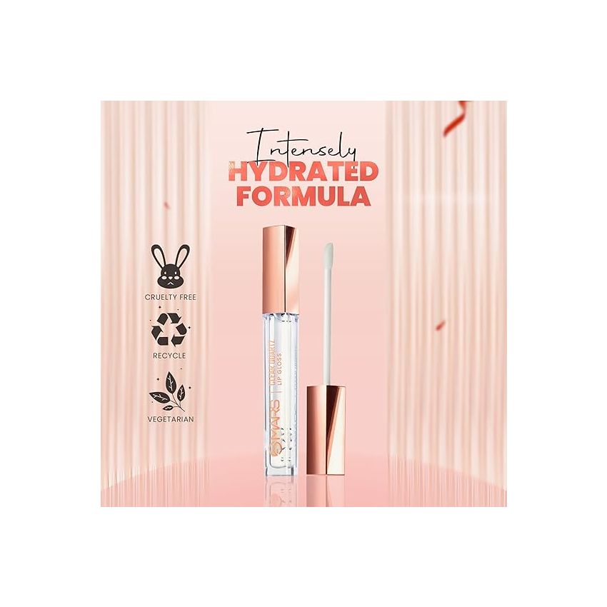MARS Clear Quartz Lip Gloss for Women | Hydrating & High Shine | Lightweight Weight & Comfortable Lipgloss (3.0 ml)