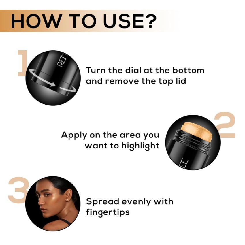 RENEE Hot Shot Face & Body Glowstick 30gm, Moisturizing, Weightless, Shimmery Finish Illuminating Stick | Infused With Rosehip & Avocado Oil, Boosts Skin Radiance Instantly