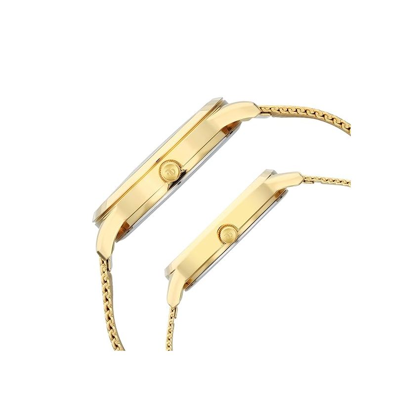 Titan Men Stainless Steel Analog Gold Dial Watch-18062648Ym01, Band Color-Gold