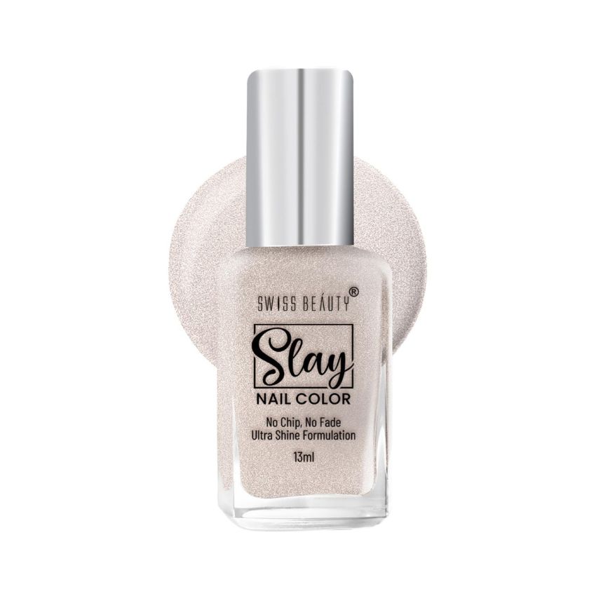 Swiss Beauty Slay Nail Color | Glossy Finish, Long Lasting Nail Paint| Chip resistant, Quick drying Nail Polish | Shade- Gold Star, 25Ml
