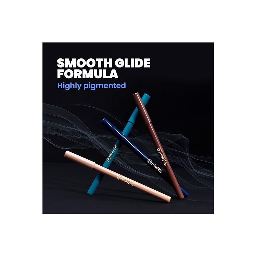 MARS Won't Smudge Won't Budge Smooth Glide Kajal Pencil | Long Stay & Waterproof (1.4G) (01-Golden Hour Matte)