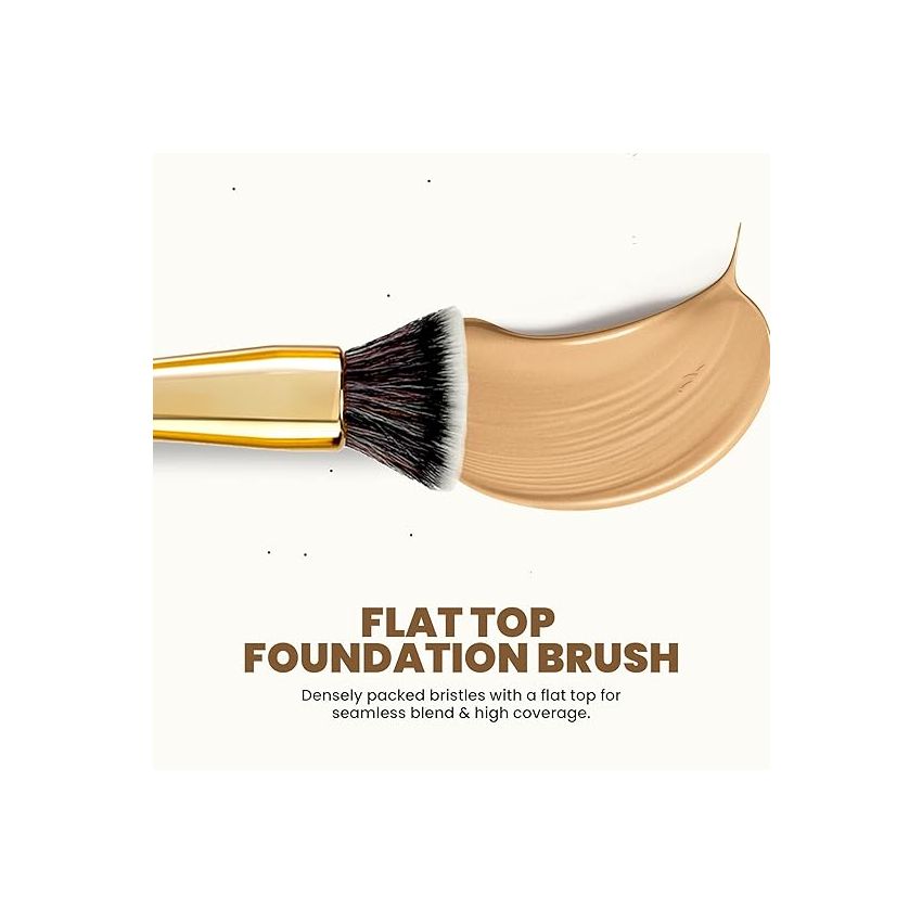 MARS Artist's Arsenal Professional Flat Eyeshadow Makeup Brush | Feather Soft Touch | Precise Synthetic Bristle | Perfect for Eyeshadow | Luxe Packaging Makeup Brush (Golden)