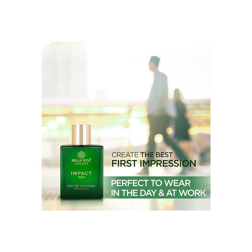 Bella Vita Luxury IMPACT MAN Eau De Cologne Perfume with Mandarin Orange, Patchouli, Cedar | Woody, Citrusy Long Lasting EDC Fragrance Scent for Men 100Ml