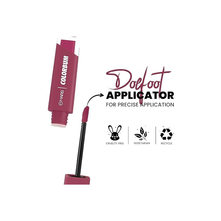 MARS Colorbum Liquid Matte Lipstick for Women | Smudge Free | Water Proof & Long-Lasting 5.5ml (18-Grapy Goa)
