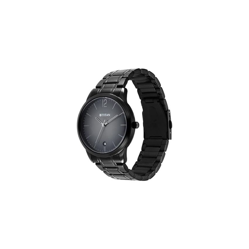 Titan Analog Gray Dial Men's Watch-18062617NM01 Stainless Steel, Black Strap
