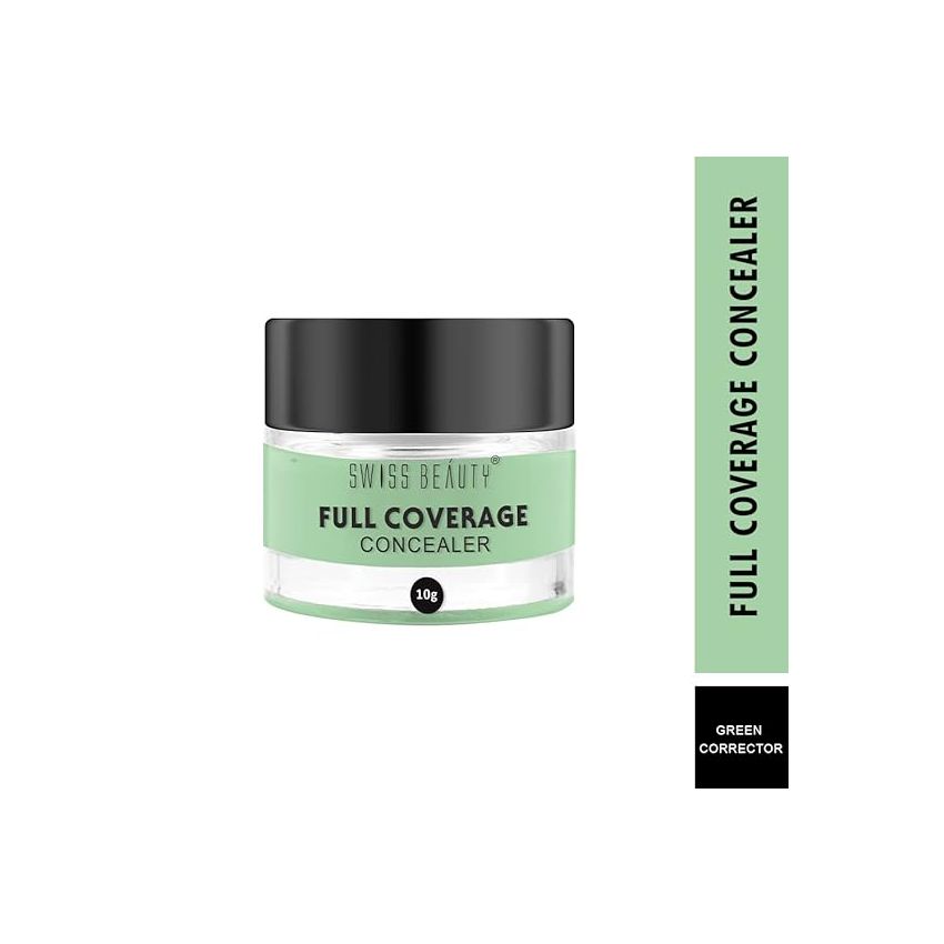 Swiss Beauty Full Coverage Concealer, Shade- Green Corrector, 10gm