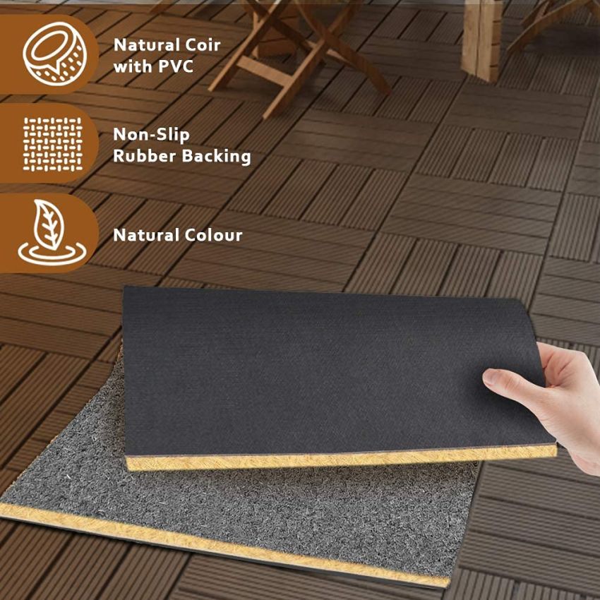 Onlymat Solid Mat (Grey, PVC, Coir, 40cm X 60cm)