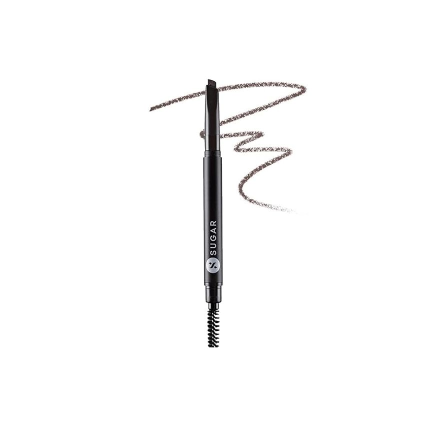 SUGAR Cosmetics Arch Arrival Brow Definer | Brow Pencil with Spoolie | Lasts Upto 12hrs | Pigmented Eyebrow Pencil |Long Lasting & Natural Finish | 3.5gm | Grey Brown
