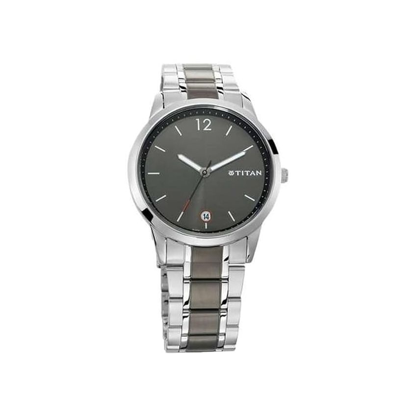 Titan Men's Timeless Style Watch: Refined Anthra Dial and Metal Strap-NS1806KM01/NT1806KM01