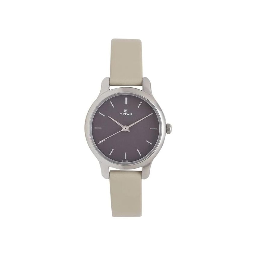 Titan Women's Chic minimalist watch with Gray dial and leather strap-NS2481SL11/NT2481SL11