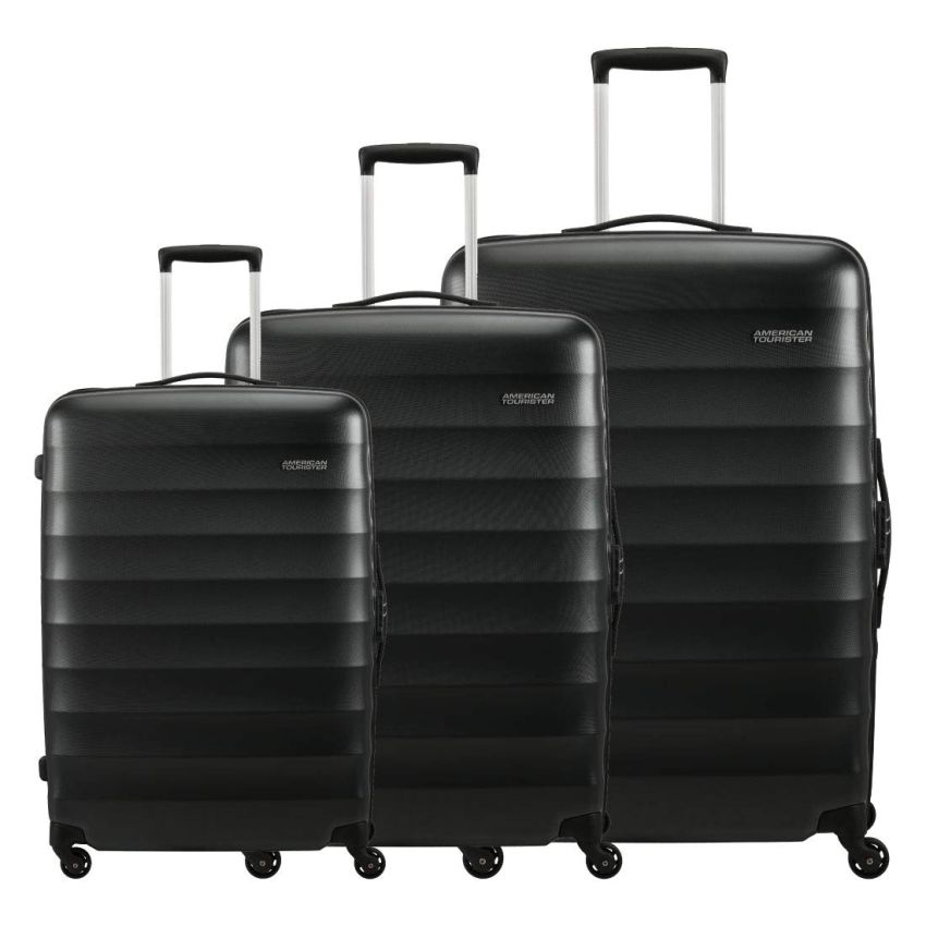 American Tourister Trolley Bags for Travel | Barcelona 55 Cms, 69 Cms, 79 Cms Polycarbonate Hardsided Spinner Set of 3 Luggage Bags | Suitcase for Travel | Trolley Bags for Travelling, Gunmetal