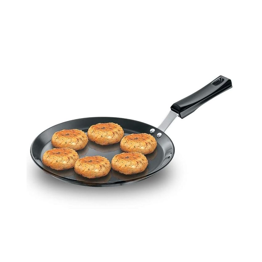 Futura Hard Anodised Flat Tava 26 cm, 4.88 mm with Plastic Handle