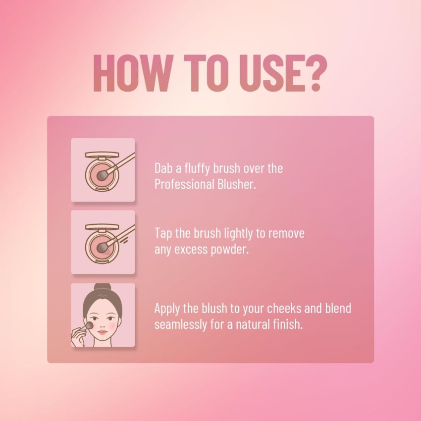 Swiss Beauty Professional Blusher with highly blendable shades | Pigmented Blusher for a Natural Flush | Shade-02, 6gm|