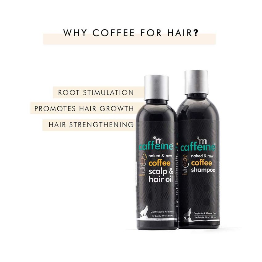 mCaffeine Must-have Coffee Hair Care Kit for Hair Fall Control & Hair Growth | Shampoo, Hair Oil | All Hair Types | Sulphate, Silicone & Mineral Oil Free