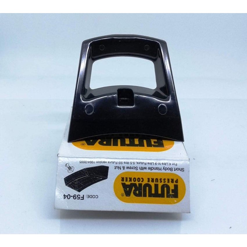 Hawkins Plastic Futura Short Body Handle With Screw And Nut For All Futura Pressure Cookers From 4 Litre To 9 Litre (SBHF),Black, Standard, 4 Liter