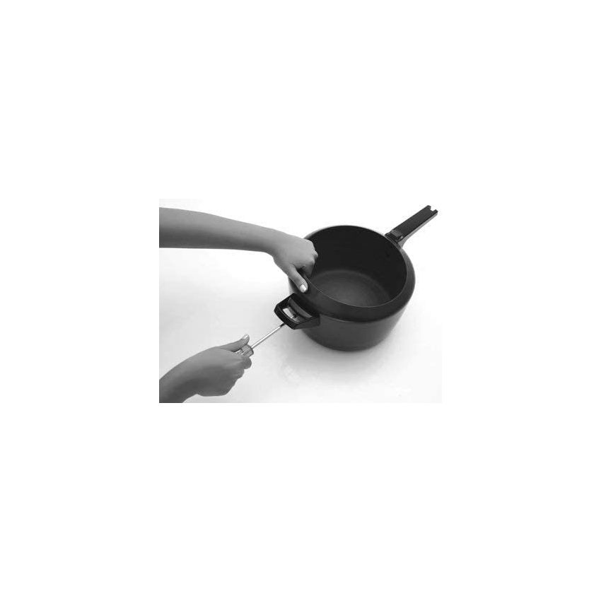 Hawkins Plastic Futura Short Body Handle With Screw And Nut For All Futura Pressure Cookers From 4 Litre To 9 Litre (SBHF),Black, Standard, 4 Liter