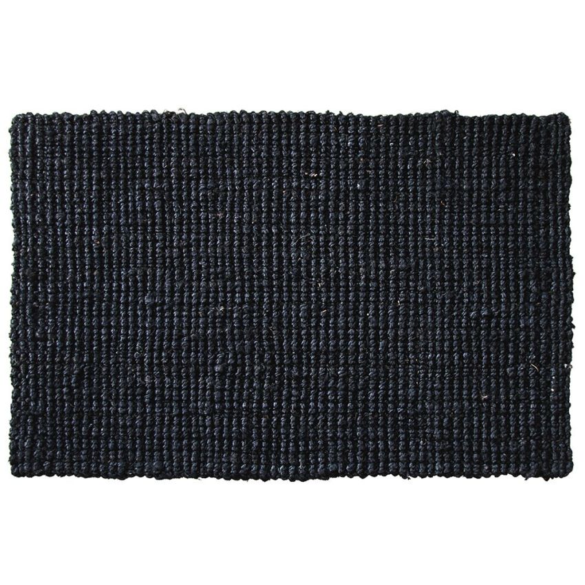 Onlymat Black Jute, Anti Slip, Runner Rug Eco-Friendly Handwoven Meditation Carpet for Bedside Living Room Home Decor 60 x 90 cm