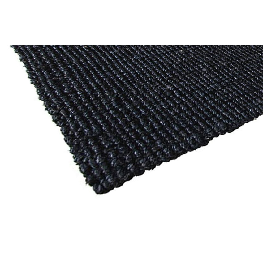 Onlymat Black Jute, Anti Slip, Runner Rug Eco-Friendly Handwoven Meditation Carpet for Bedside Living Room Home Decor 60 x 90 cm