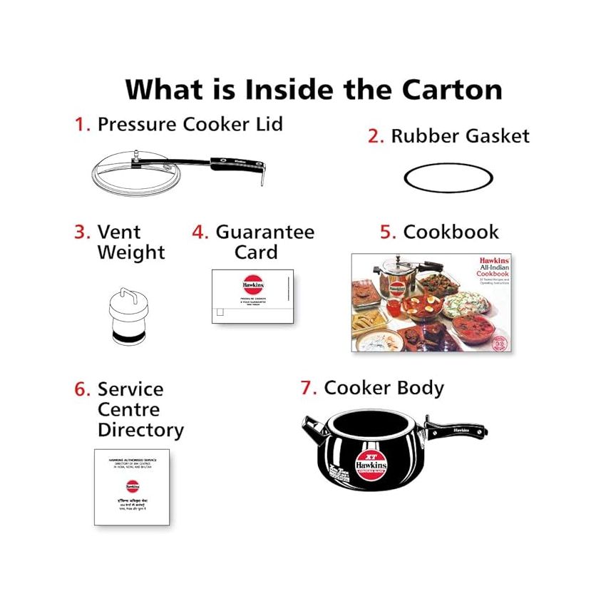 Hawkins 5 Litre Contura Black XT Pressure Cooker, Hard Anodised Inner Lid Cooker, Induction Cooker, Handi Cooker, Black (CXT50)