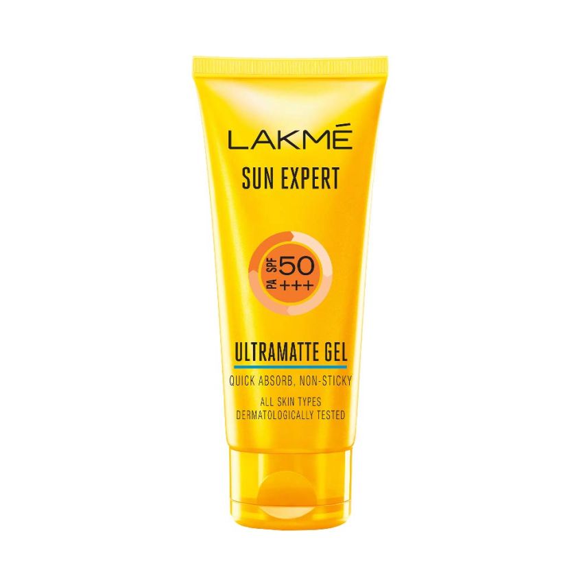 Lakme Sun Expert, SPF 50 PA+++ Ultra Matte Gel Sunscreen, 100ml, for Sun Protection, with Vitamin B3, C & E, Blocks upto 97% of Harmful UVB Rays, Lightweight and Non-Sticky, For Men & Women