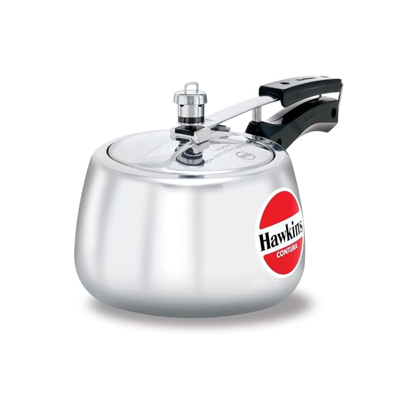 Hawkins Aluminium 3 Litre Contura Pressure Cooker,Handi Inner Lid Cooker,Silver(Hc30)