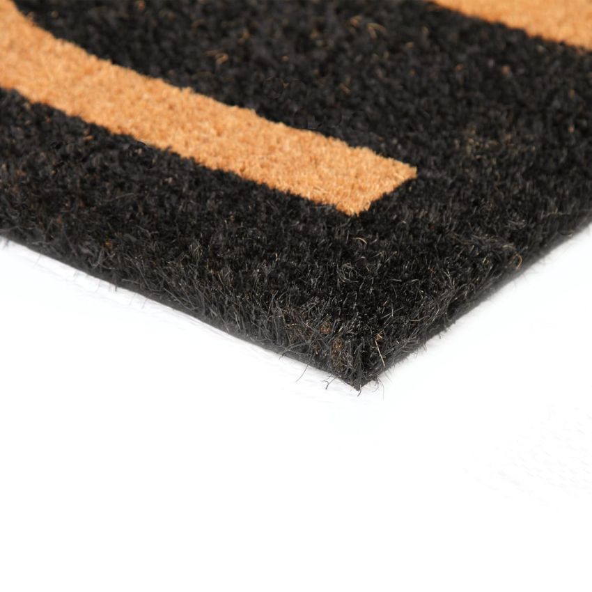Onlymat hi-bi Funny Printed Anti-Slip Doormat (Black and Beige) Rectangular Shaped Entryway Rug Natural Coir Material with PVC Backing for Outdoor Entrance Home Multipurpose Mats Floor Door Hall Drawing Room Living Room (75cm x 45cm)