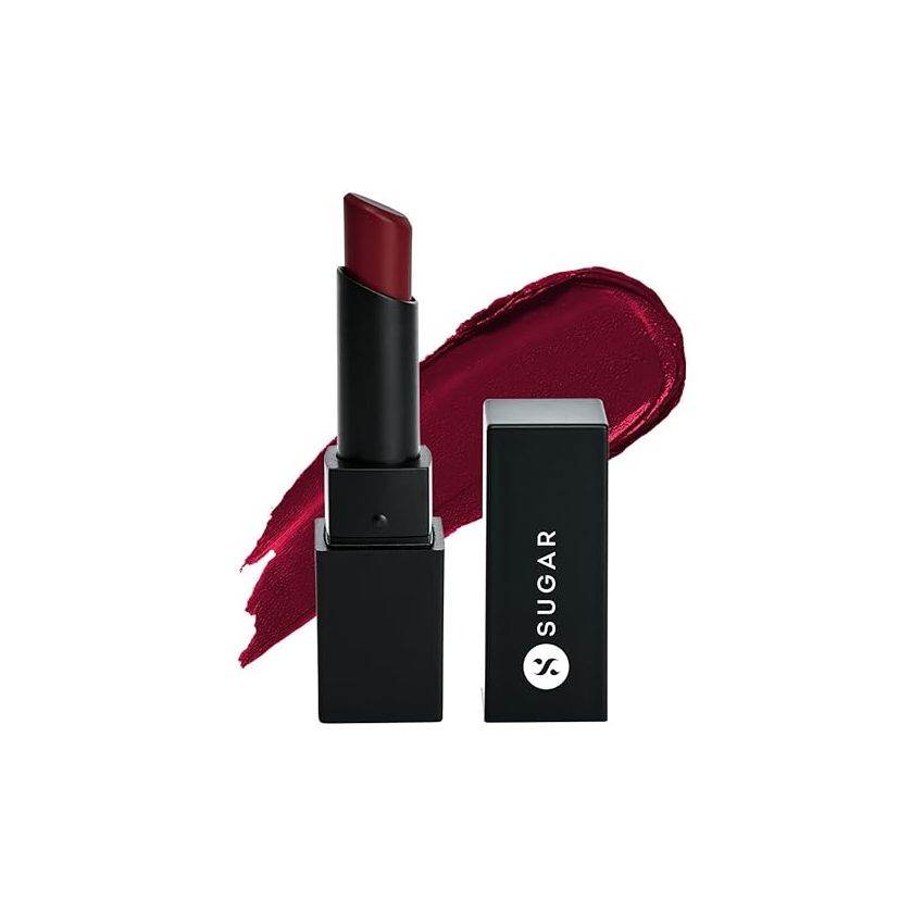 SUGAR Cosmetics Nothing Else Matter Longwear Matte Lipstick | Lasts Up To 8+ Hours| 100% Vegan | 3.2gm - 14 Red Herring (Raspberry Pink, Reddish Pink)