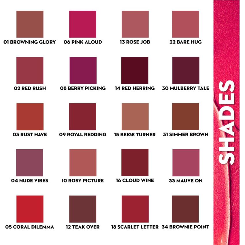 SUGAR Cosmetics Nothing Else Matter Longwear Matte Lipstick | Lasts Up To 8+ Hours| 100% Vegan | 3.2gm - 14 Red Herring (Raspberry Pink, Reddish Pink)