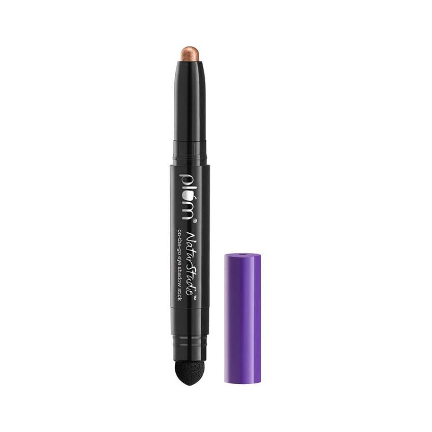 Plum NaturStudio on-the-go Eyeshadow Stick | Waterproof & Crease-proof | Highly Pigmented | With Smudger | Metallic Finish | 121 Love Potion