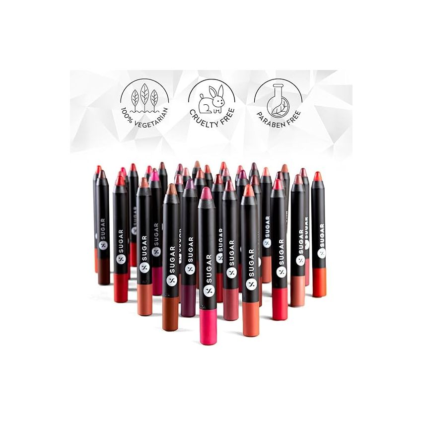 SUGAR Cosmetics Matte As Hell Crayon Lipstick with Sharpner | Smudgeproof | Lasts Upto 8+ Hrs | 2.8gm - 12 Baby Houseman