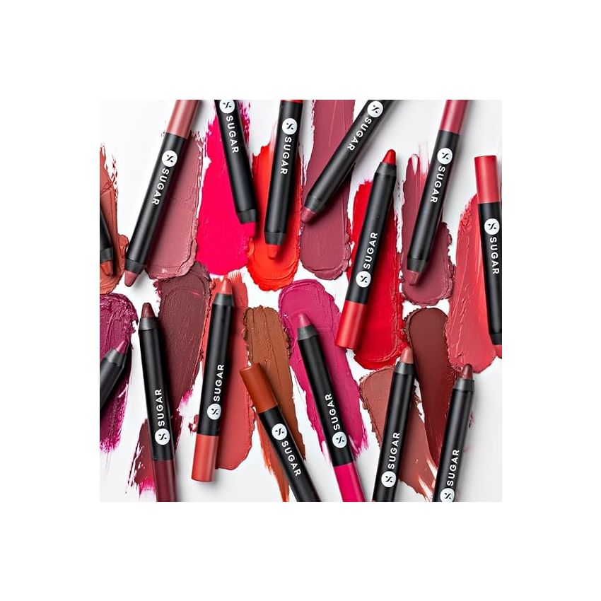 SUGAR Cosmetics Matte As Hell Crayon Lipstick with Sharpner | Smudgeproof | Lasts Upto 8+ Hrs | 2.8gm - 12 Baby Houseman