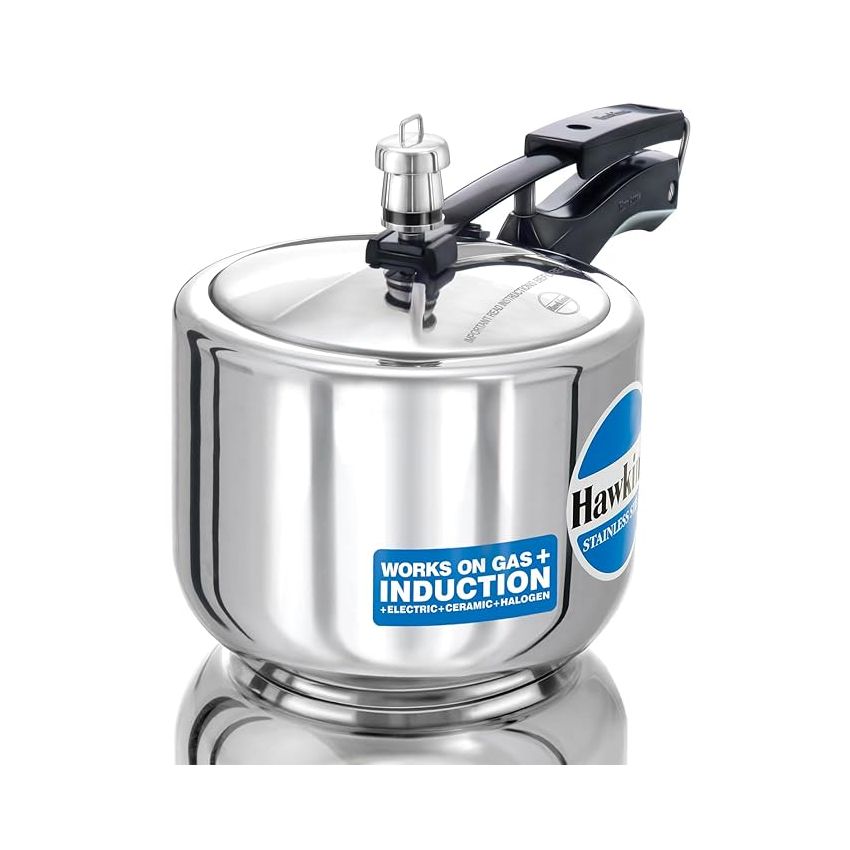 Hawkins 3 Litre Pressure Cooker, Stainless Steel Inner Lid Cooker, Tall Design Cooker, Induction Cooker, Silver (Hss3T), 3 Liter