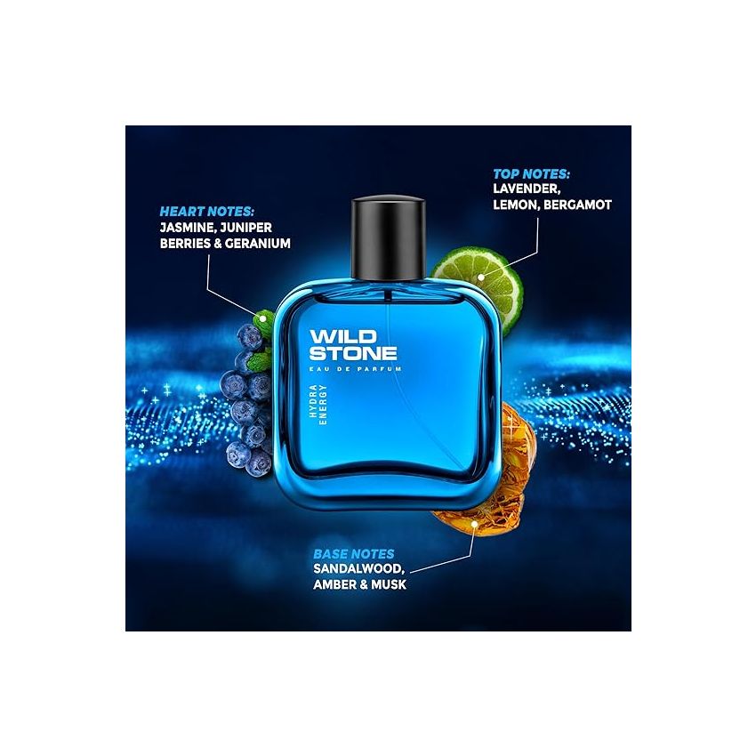 Wild Stone Hydra Energy Perfume for Men, 50ml (Pack of 1)