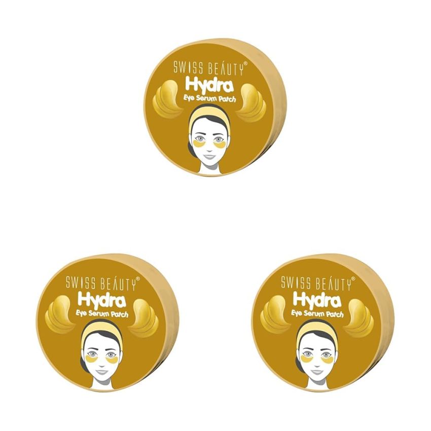 Swiss Beauty Hydra Anti Wrinkle Eye Serum Patch| Treats Dark Circles, Fine Lines And Wrinkles | Enriched With Collagen And Aloe Vera Extract | Shade -Gold, 60 Pcs