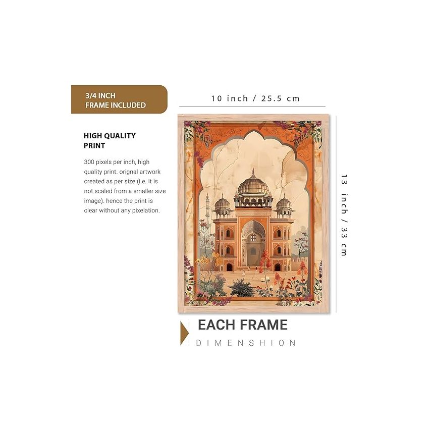 kotart Traditional Madhubani Art Paintings with Frame for Home Decoration - Traditional Framed Painting for Living Room Bedroom Office Decor - Pichwai Wall Art Painting for Wall Decoration - (13x17 inch, B)