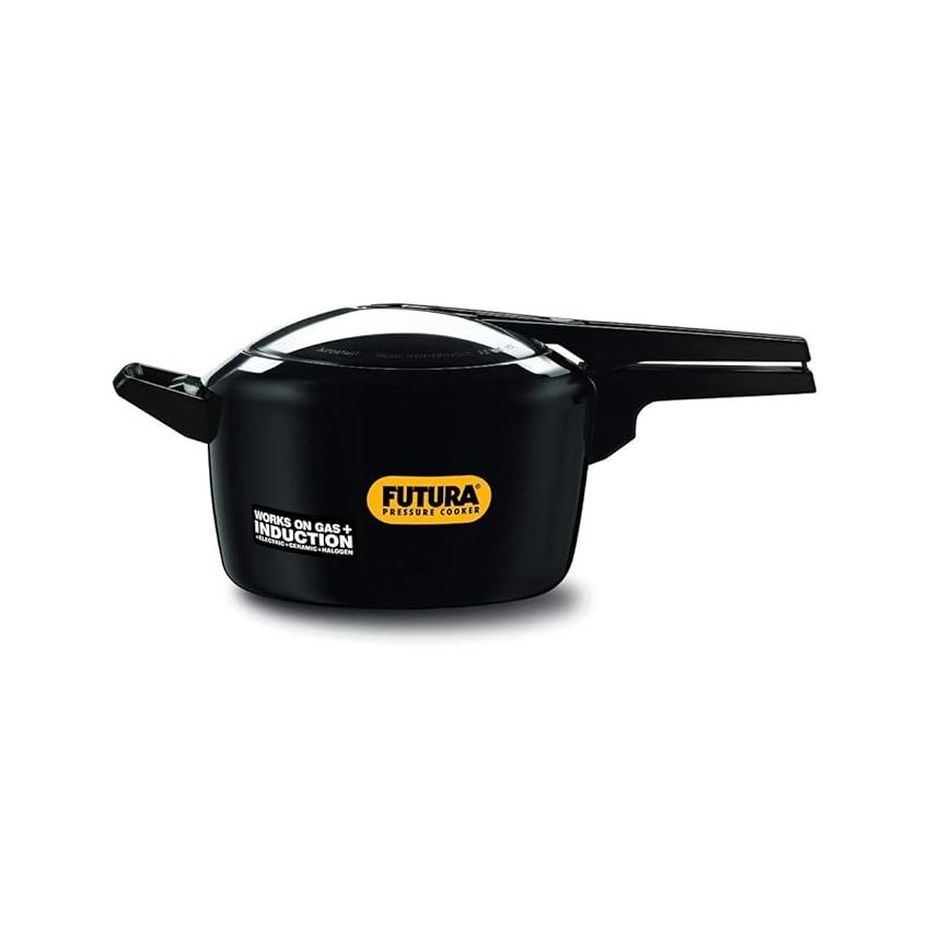 Hawkins Futura 5 Litre Pressure Cooker, Hard Anodised Inner Lid Pressure Cooker, Induction Cooker, Pan Cooker, Black (IFP50)
