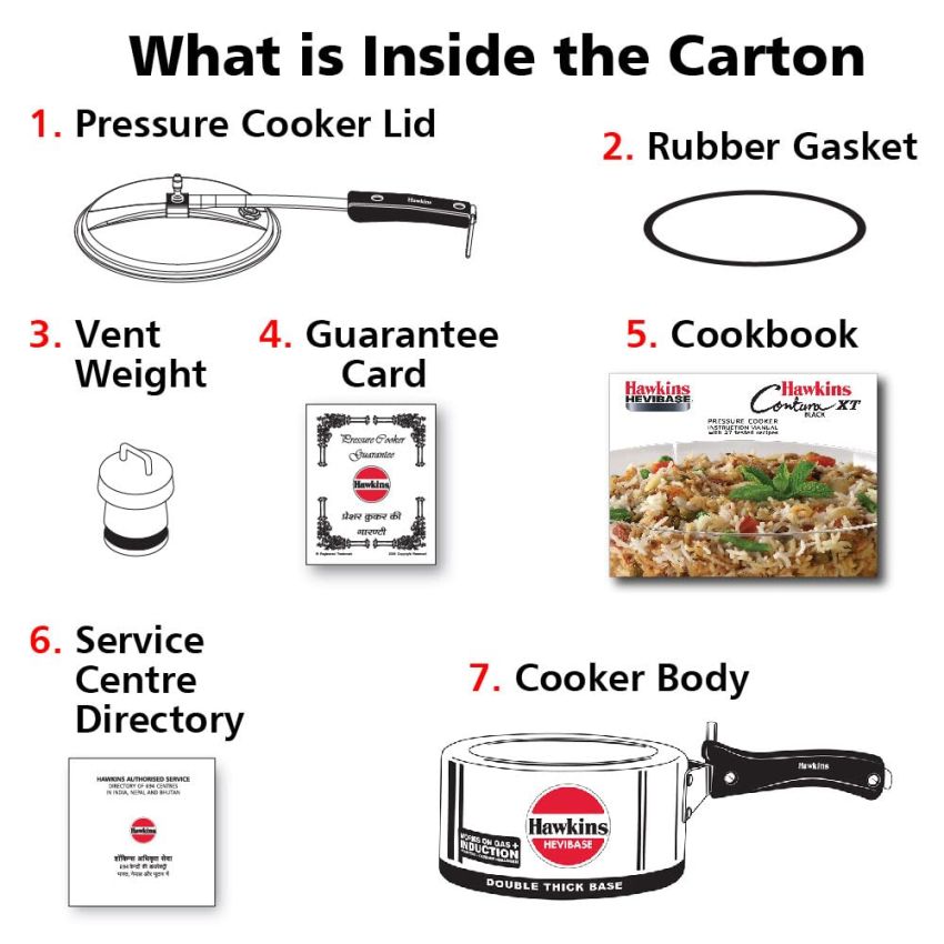 Hawkins 2 Litre Hevibase Pressure Cooker, Induction Inner Lid Cooker, Small Cooker, Silver (IH20),Aluminium