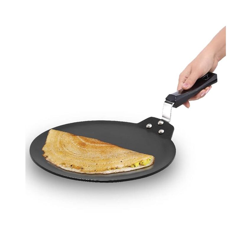 Hawkins Futura 30 cm Dosa Tava, Non Stick Dosa Tawa, Induction Dosa Tawa, Black (INDT30)