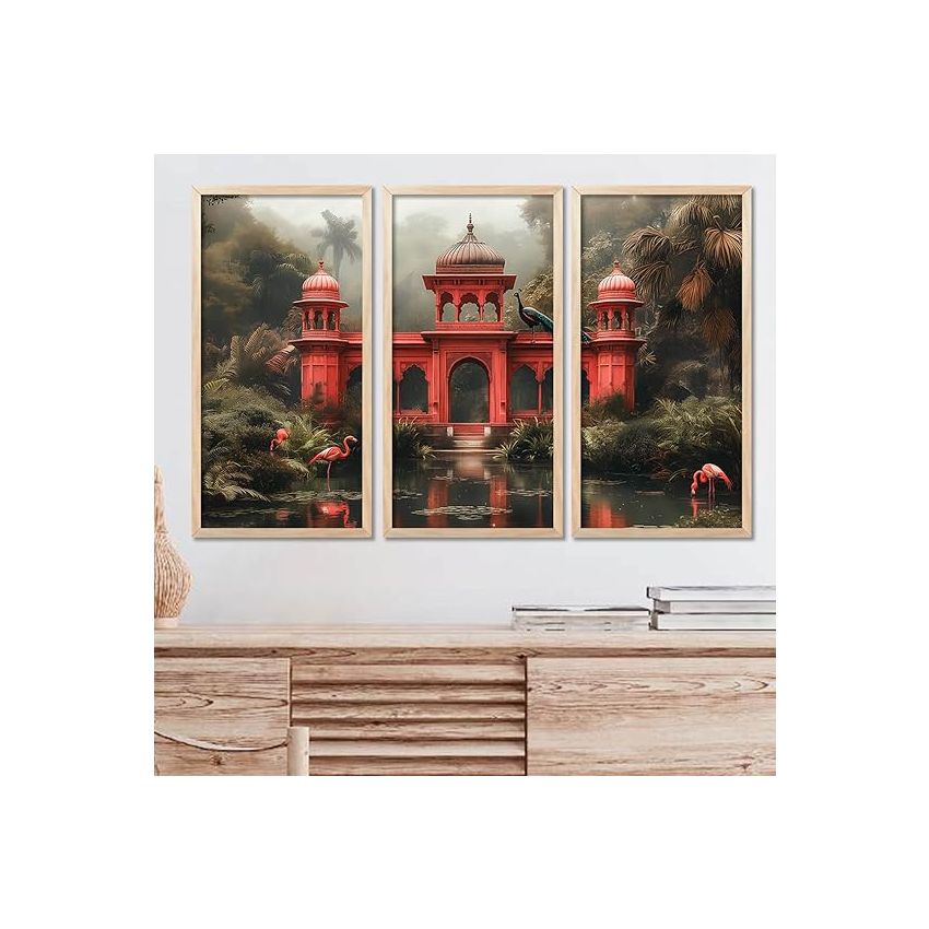 kotart Traditional Indian Art Pichwai Wall Décor Paintings | Painting for wall Decoration | Traditional Indian Art Pichwai Wall Décor Paintings Set of 3 (10X19 INCH, D)