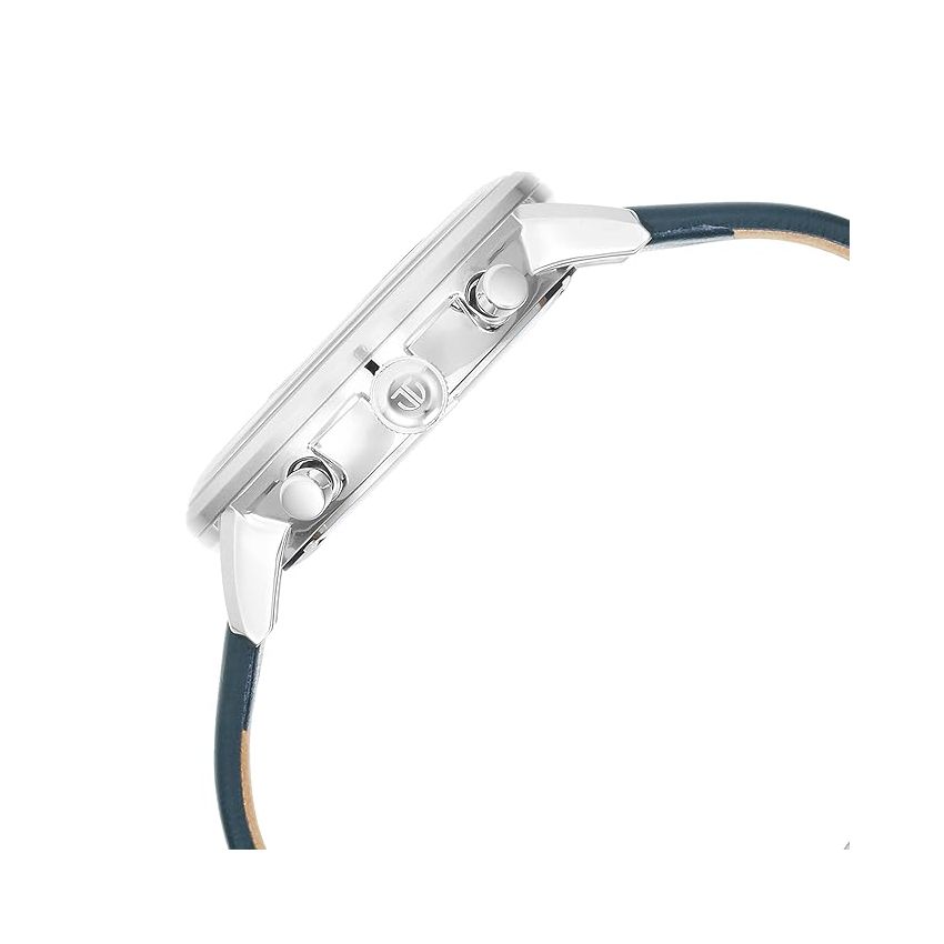 Titan Quartz Chronograph Silver Dial Leather Strap Watch for Men-NS90146SL01/NT90146SL01