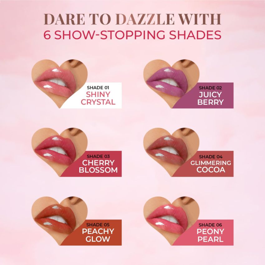 Just Herbs Serum Infused Lip Gloss for Women, Lightweight Non-Sticky High Glossy Moisturizing and Hydrating Lip Gloss 3 ml