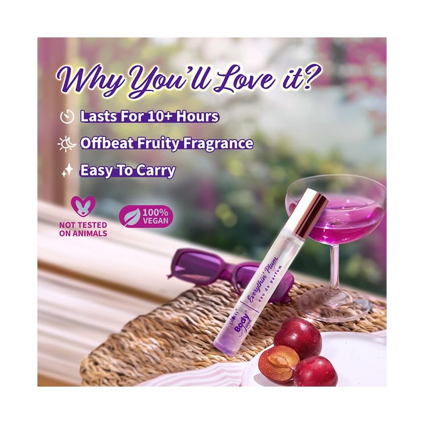 Plum BodyLovin' Everythin' Plum Eau De Parfum| Long Lasting & Premium Fruity Fragrance | Luxury Perfume For Women | Plum, Jasmine & Vanilla Notes| Travel-Friendly | High On Fun (15 ml)