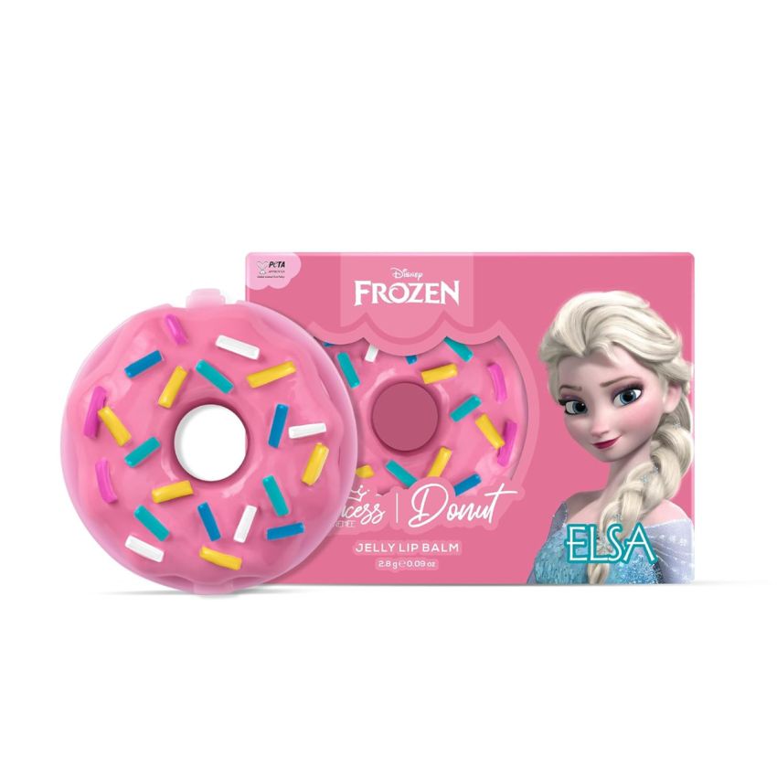 Disney Frozen Princess By RENEE Donut Jelly Lip Balm Elsa For Pre-teen Girls - Tinted Pink Moisturizes, Softens, Heals with No Parabens - Cruelty-free, Dermatologically Tested, Peta Certified 2.8g