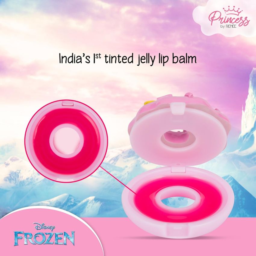 Disney Frozen Princess By RENEE Donut Jelly Lip Balm Elsa For Pre-teen Girls - Tinted Pink Moisturizes, Softens, Heals with No Parabens - Cruelty-free, Dermatologically Tested, Peta Certified 2.8g